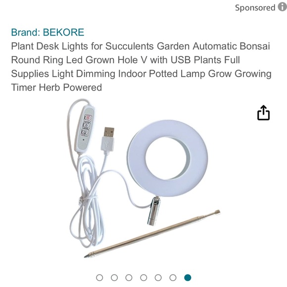 USB Plant Desk Lamp with Timer and Heat Level Settings - Picture 7 of 8